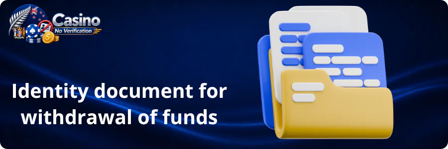 Identity document for withdrawal of funds No Verification Casino