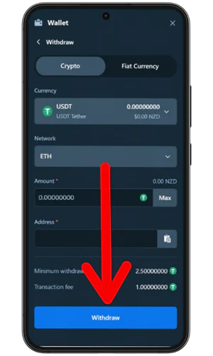 Select a suitable wallet for withdrawal